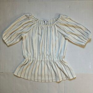 Nine West- Striped Peplum Blouse Size Small